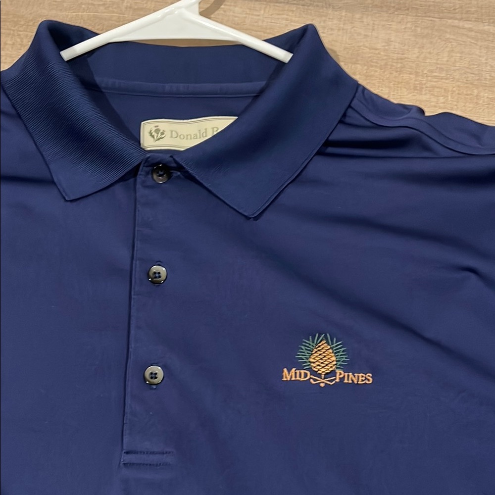 Blue Performance Polo Shirt with Embroidered Logo